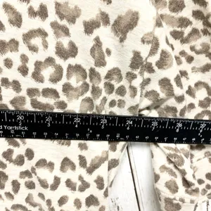 Carole Christian Leopard Print Tunic Women XL Brown Button Down French Terry‎ thumbnail 6
