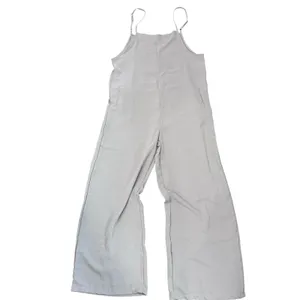 One Piece Jumpsuit Boho Lagenlook Gothic Gray Wide Legs Pockets SZ LG Romper thumbnail 2