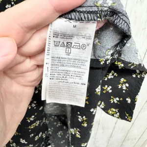Old‎ Navy Dress Women Size Medium Black Dainty Floral Short Sleeve T-Shirt Mini thumbnail 4