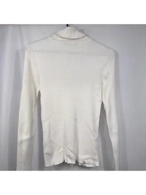 Lauren Ralph Lauren S White Ribbed Turtleneck Sweater thumbnail 9
