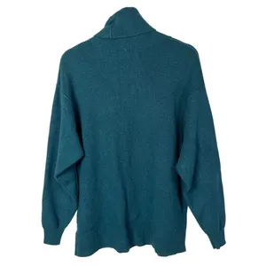 Free People Softly Structured Turtleneck Teal‎ Blue Sweater S thumbnail 4