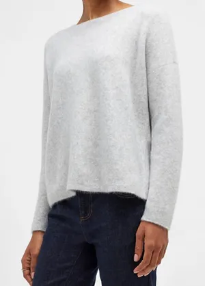 Old Navy Lightweight Grey Boat Neck Sweater thumbnail 1