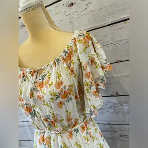 Cupcake and Cashmere Woman’s White Floral Lightweight Raylon Dress Size Large thumbnail 5
