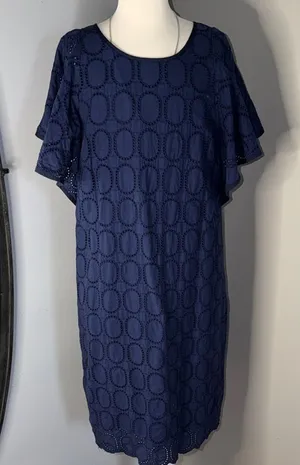 J. Crew 100% Cotton Navy Mini Dress thumbnail 1