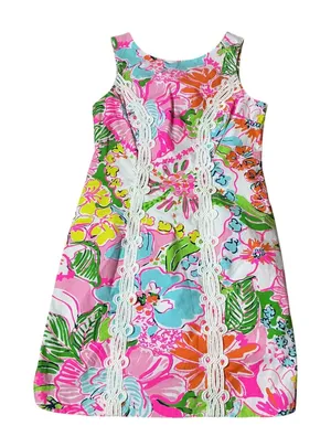 Lilly Pulitzer Target Preppy Bright Floral Shift Summer‎ Dress Pink Blue Size 2 thumbnail 1