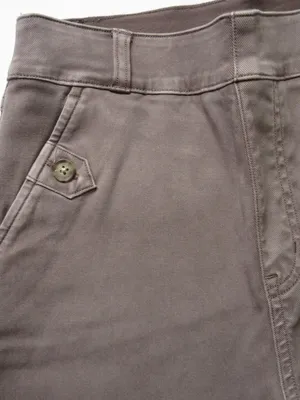 NWT SPANX 20312R Stretch Twill Cropped Wide Leg in Smoke Khaki Pants S thumbnail 3