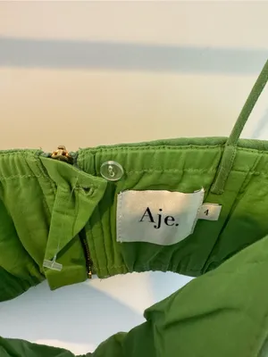 Aje Thea Draped Twist Fern Green Crop Top| Size 4 thumbnail 5