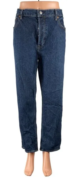 GAP Women's Blue Classic High Rise Wide Leg Cheeky Straight Denim Jeans Pants 16 thumbnail 1
