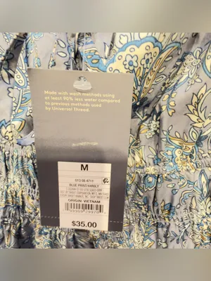 Women's Cotton Midi Pullover Sundress - Universal Thread Blue Floral Medium NWT thumbnail 7