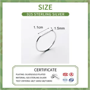 Boutique NEW Women's Dainty‎ White Gold-Plated S925 LOVE Bar Band Ring Size 7 thumbnail 7