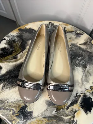 Naturalizer Metallic Pewter Cap Toe Ballet Flats thumbnail 6