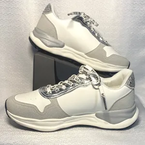 Vintage Havana s "1954" Silver Glitter White Rhinestone Sneakers women sz 7.5 thumbnail 1