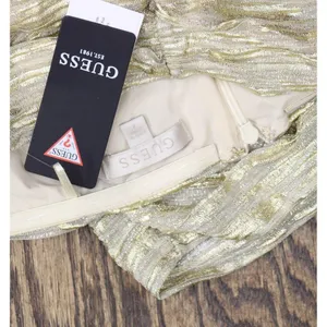 NWT GUESS Womens Strapless Sleeveless Solane Metallic Bodycon Dress Gold Multi 2 thumbnail 7