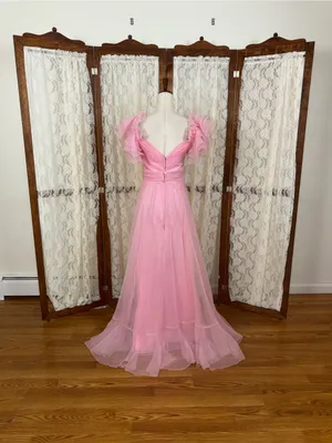 Pretty Vintage 1970s Pink Ruffle Union Made Prom/Bridesmaid Gown thumbnail 7