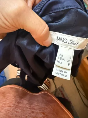 MNG Suit Y2K Navy Blue Raincoat Size XS thumbnail 3