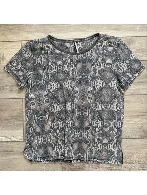 Free People Tourist Tee Black Combo Snake Print size medium thumbnail 4