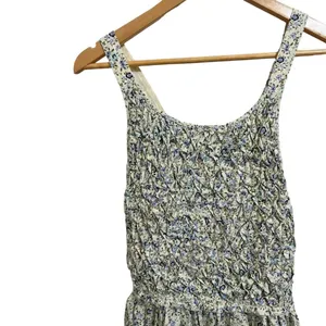 Free People Petunia Apron-Style‎ Floral Mini Dress Blue Cream XS thumbnail 3