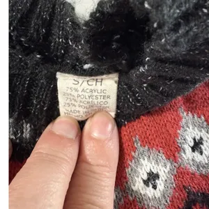 Weatherproof Vintage Fair Isle Sweater Charcoal Red Cozy Cabincore Knit Smallll‎ thumbnail 4
