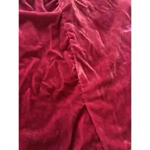 Anthropologie Connie Ruched Velvet Mini Skirt Jewel Tone Deep Red 10 thumbnail 4