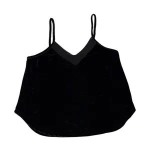 Kendall and Kylie Black Velvet Spaghetti Strap Cami Tank Top Size Women's Small thumbnail 1
