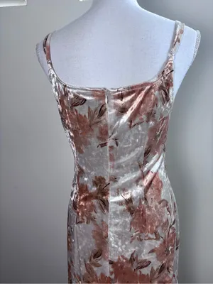 Dazy Floral Crushed Velvet Maxi Dress – Size L, Stunning Occasion Wear thumbnail 7