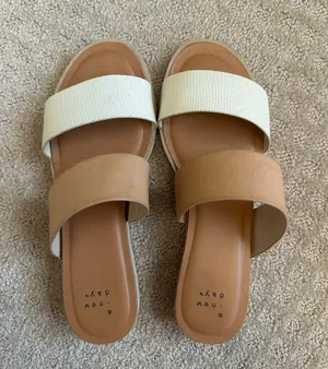 A New Day Brown and White Sandals thumbnail 1