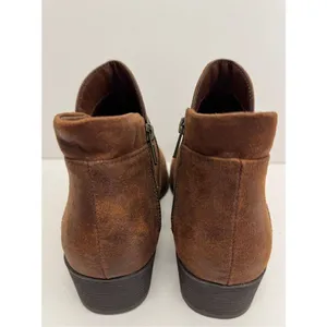 Sun + Stone Boots‎ Womens Brown Double Zip Size 5 Almond Toe Cushioned NEW thumbnail 5