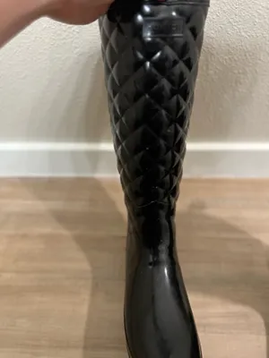 Black Quilted Hunter Rain Boots thumbnail 4