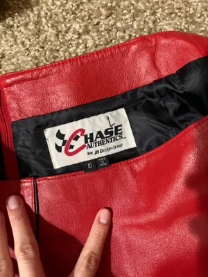 Dale Earnhardt Jr Red Leather Mini Skirt thumbnail 3