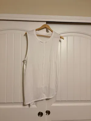 Athleta Cloudlight Asymmetrical Side Tie Tank Top 1X Solid White Modal Polyester thumbnail 3
