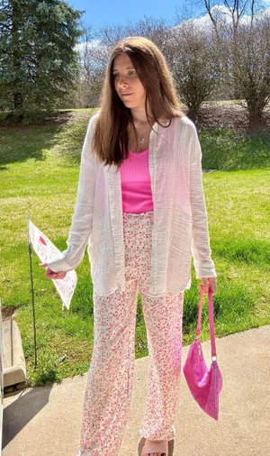 Blue Blush Floral Wide Leg Bottoms thumbnail 14