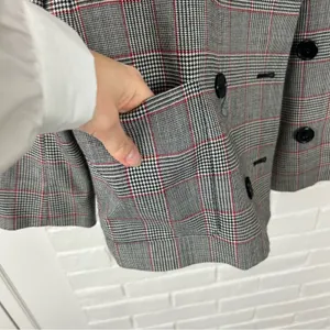 Vintage Jones New York Plaid Herringbone Houndstooth Double Breasted Blazer thumbnail 7
