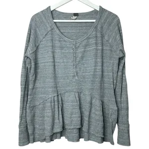 Free People We The Free Thermal Peplum Henley thumbnail 2