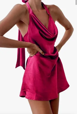 Cowl Neck Dress Pink thumbnail 1