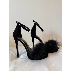 Shoe Republica Platform Stiletto Heel Women Size 8 Black Open Toe Ankle Strap thumbnail 4