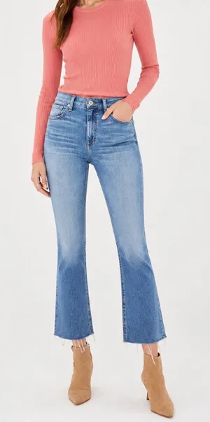 rag & bone Nina High-Rise Ankle Flare Jeans‎ Paeonia Raw Hem Size 26 thumbnail 1
