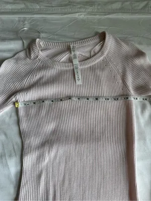 Lululemon Cabin Yogi Long Sleeve Light Pink Sweater Knit Top US 2 Cashmere Mix thumbnail 11