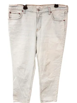 Abercrombie & Fitch The Straight Mid Rise Jeans Light Wash Plus Size 16 thumbnail 1