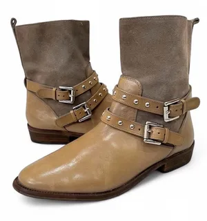 COACH Lilliana Studded Leather Suede Zip Up Ankle Boots Size 6 thumbnail 1