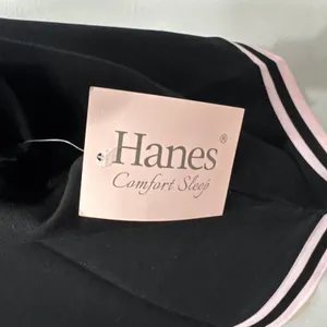 Hanes Women’s Pajama Set Black Oversized Short Sleeve Hoodie Top & Pants Size S thumbnail 3