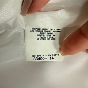 Jessica McClintock Gunne Sax Strapless Bubble Hem Mini Dress Ivory Pink Size 11 thumbnail 11