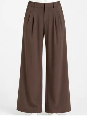 Old Navy SleekTech High Rise Wide Leg Pants Brown Size Medium Tall thumbnail 8