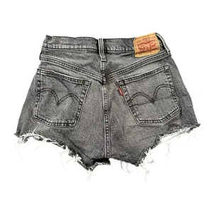 Levis 501 Size 27 Shorts High Rise Button Fly Denim Shorts‎ Washed Black Gray thumbnail 11