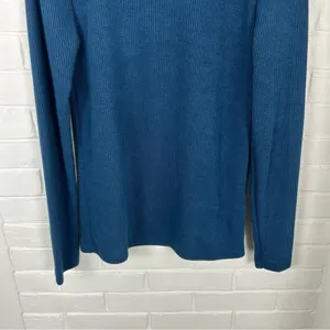 Lularoe Blue Ribbed Mock Neck Lightweight Knit Long Sleeve Size S thumbnail 4