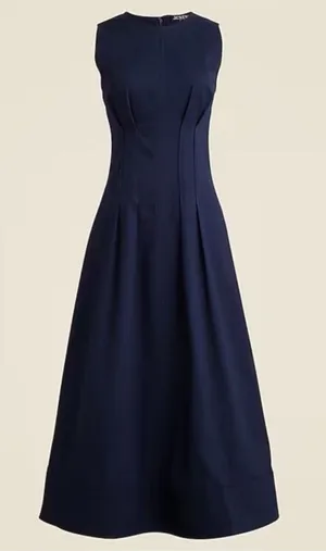 J.Crew Pintuck midi dress in stretch twill thumbnail 1