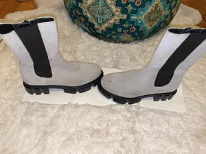 Free People Gray and Black Chelsea Boots Lug Sole thumbnail 6