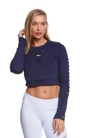 Alo Ripped Warrior Long Sleeve Top Lg thumbnail 1