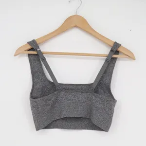 Puma Womens Seamless Sports Bra Heather Grey Square Neck Adjustable Straps M thumbnail 3