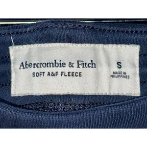 Abercrombie & Fitch Soft AF Fleece Navy Blue White Logo Jogger Sweatpants Size S thumbnail 3