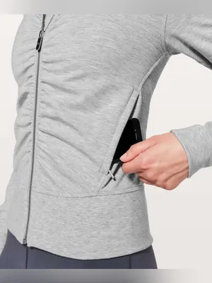 Lululemon Gather Up Jacket Heathered Power Grey Sea Salt Full Zip Athletic Yoga thumbnail 2